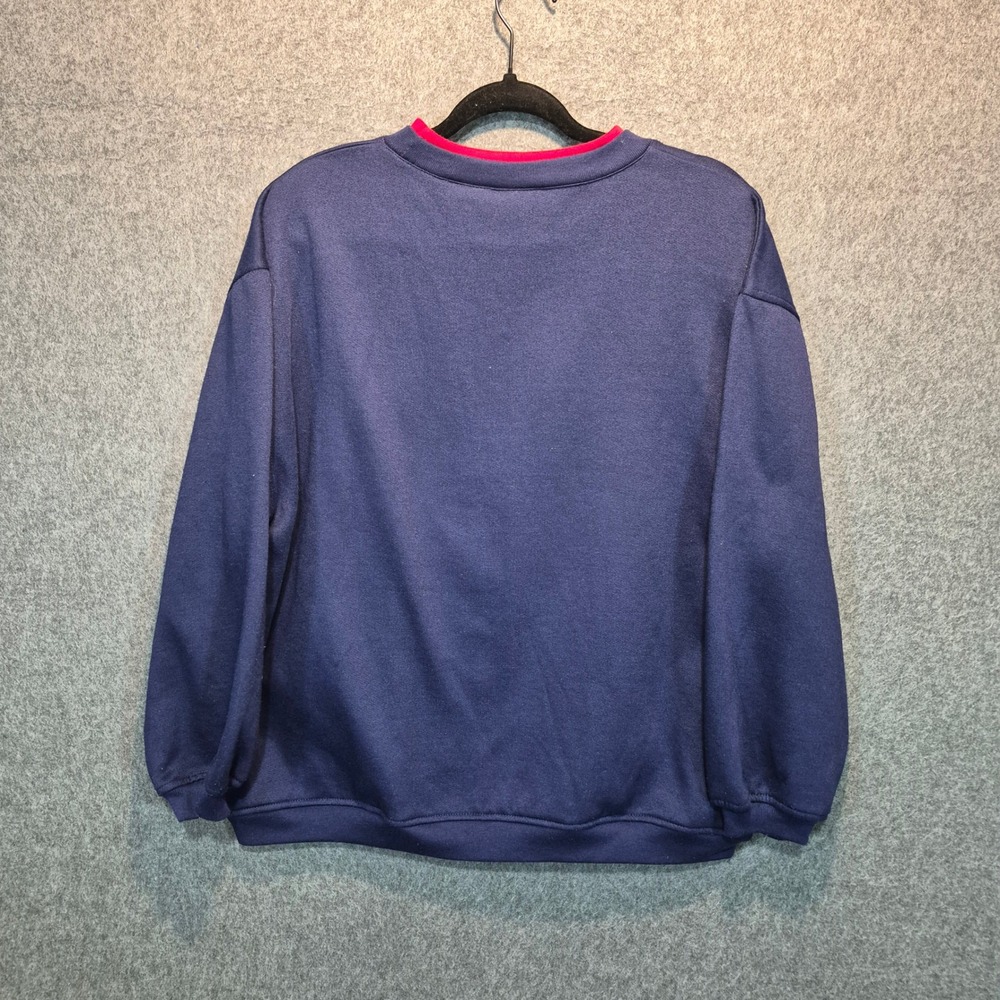 VTG Basic Editions XL Applique Embroidered Christmas Sweatshirt Kitschy Cottage - Picture 7 of 8